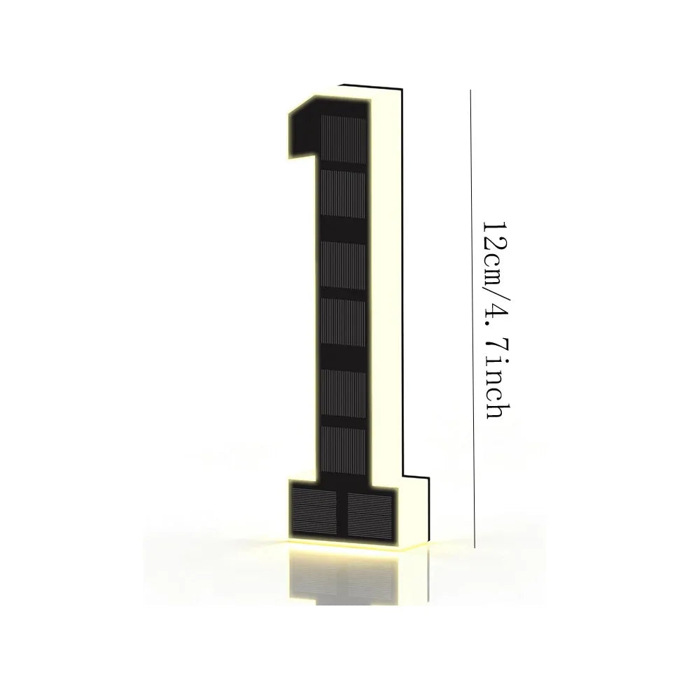 Solar Powered Outdoor House Number Light | Waterproof LED Address Sign