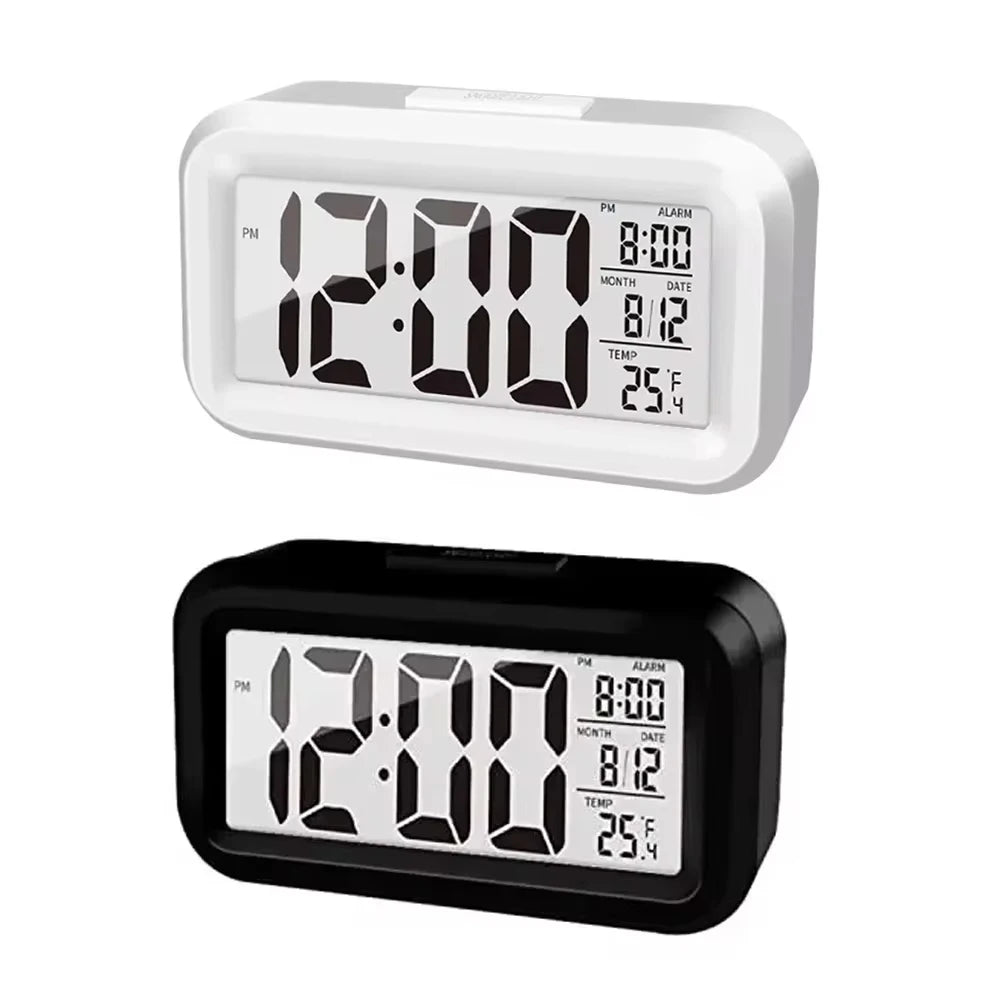 LED Digital Alarm Clock | Backlight, Snooze, Date & Temperature Display – Desktop Table Clock