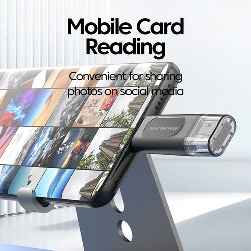 4-in-1 USB Type-C Card Reader | OTG Adapter for SD, TF & USB 2.0 Memory Sticks
