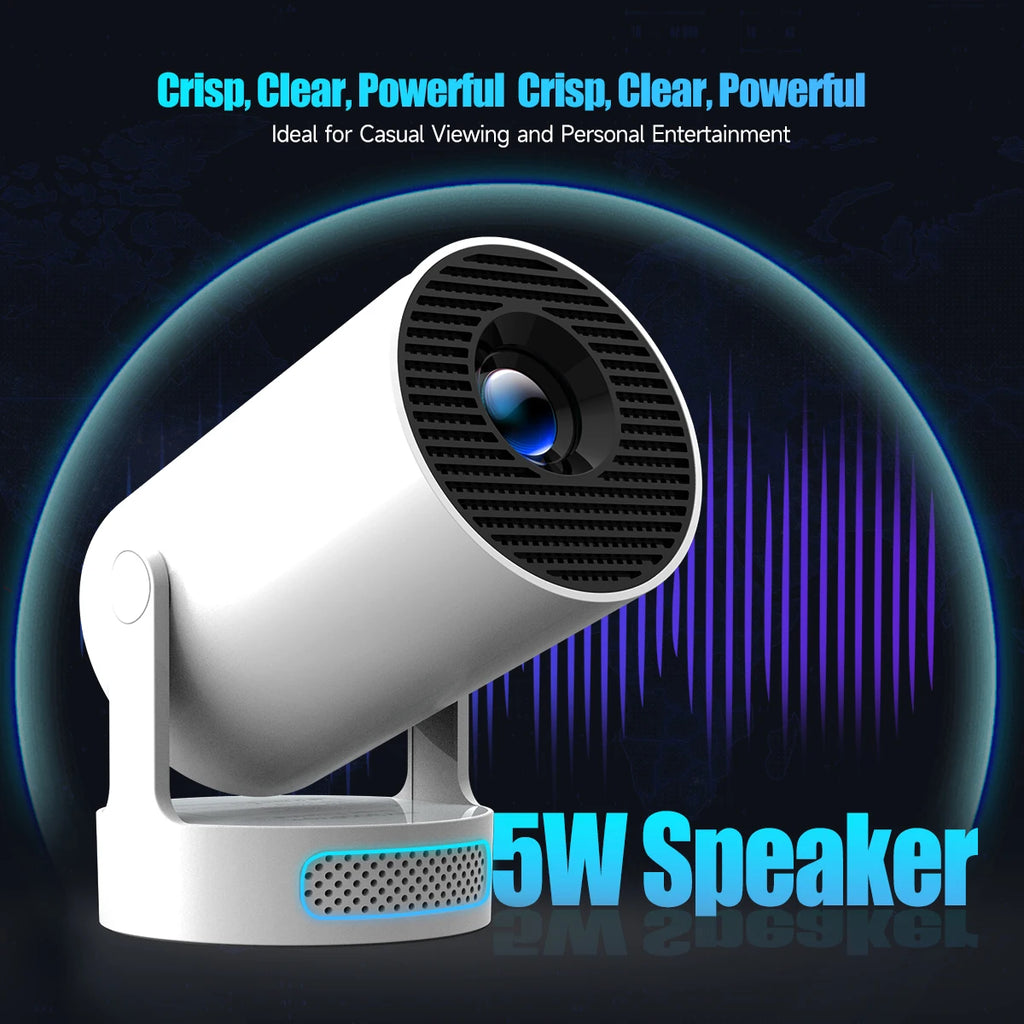 8K WiFi6 Portable Projector Android 14 with Bluetooth 5.4 - HY300 Pro