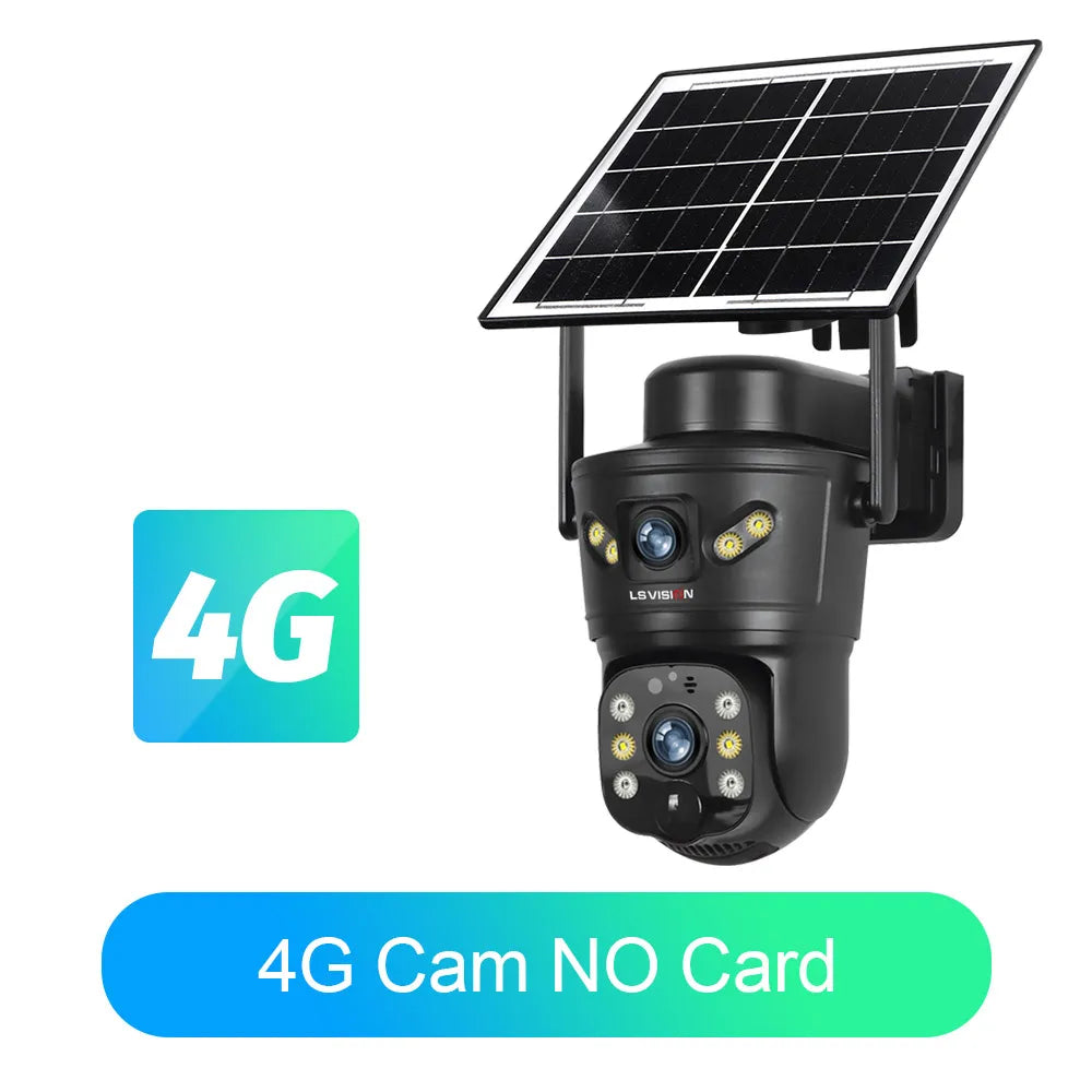 4G/WiFi Outdoor Solar Security Camera 8MP Dual Lens with Night Vision