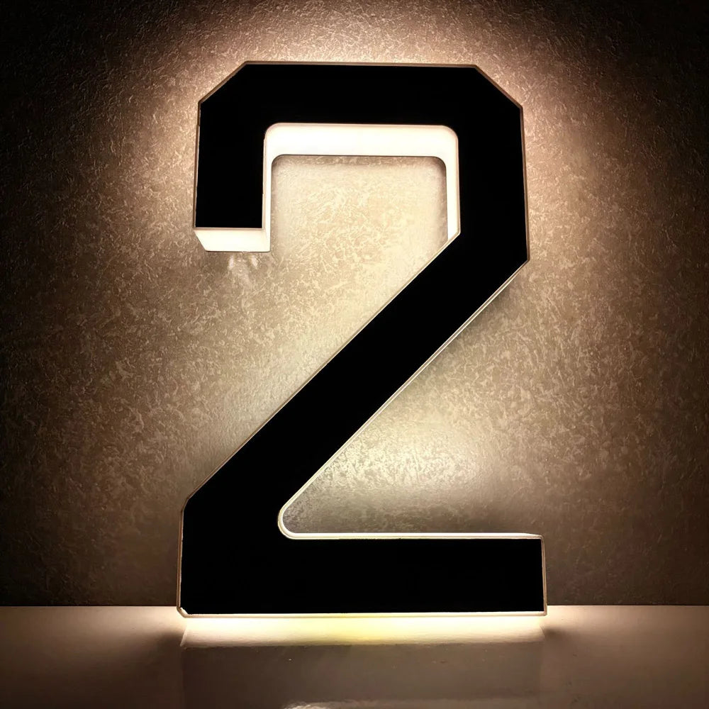 Solar Powered Outdoor House Number Light | Waterproof LED Address Sign