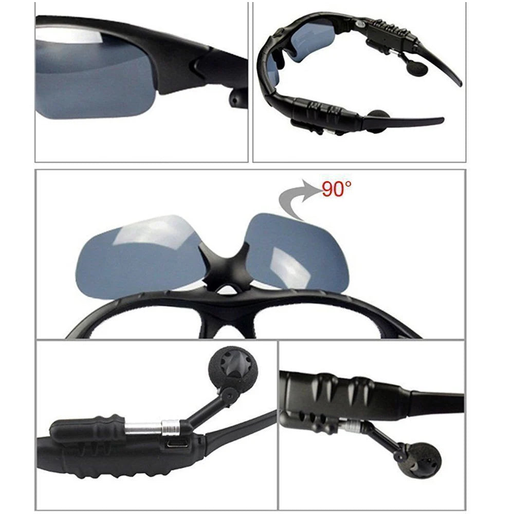 Bluetooth Wireless Sunglasses with Built-In Headphones | UV Polarized Lenses for Travel, Meetings & Sports
