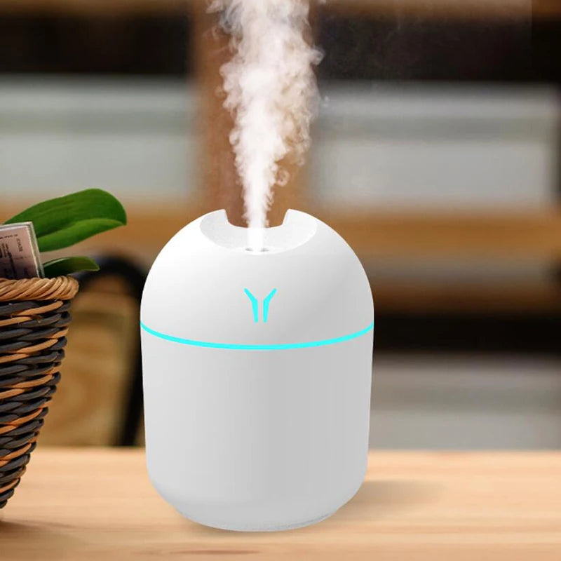250ml USB Mini Air Humidifier with LED Colour Lamp | Aroma Diffuser for Home, Car & Office