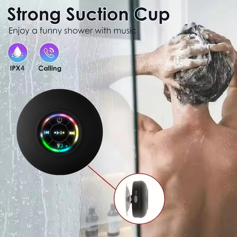 Portable Wireless Bluetooth Speaker with LED Light & IPX4 Waterproof