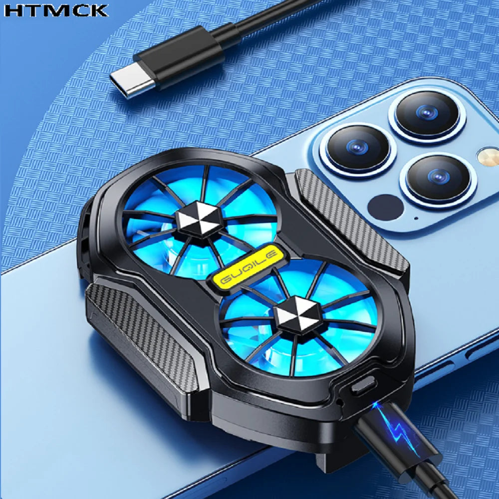 Dual Fan Mobile Phone Cooler | Wireless RGB Gaming Clip-On Heat Dissipator