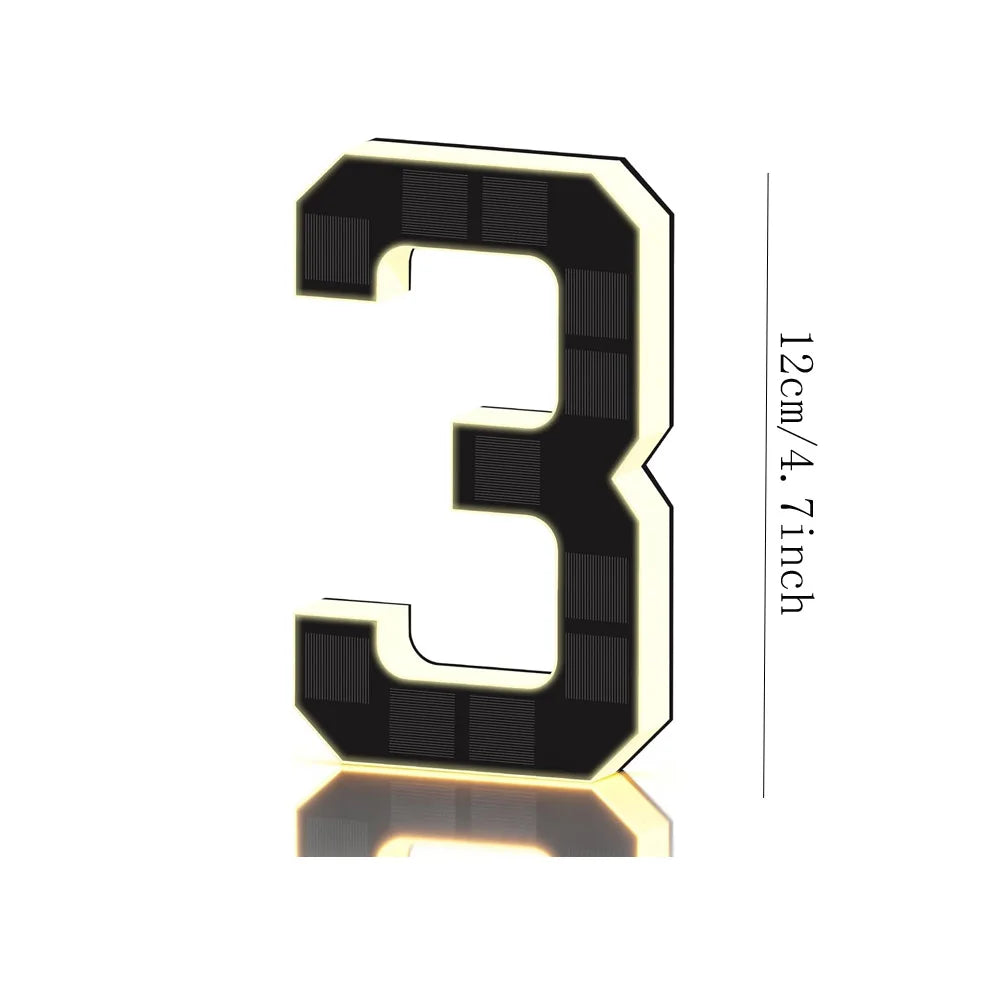 Solar Powered Outdoor House Number Light | Waterproof LED Address Sign