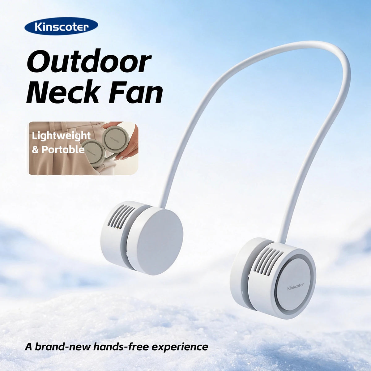 Portable Neck Fan | Foldable Rechargeable USB Bladeless Personal Cooling Fan for Sports & Travel