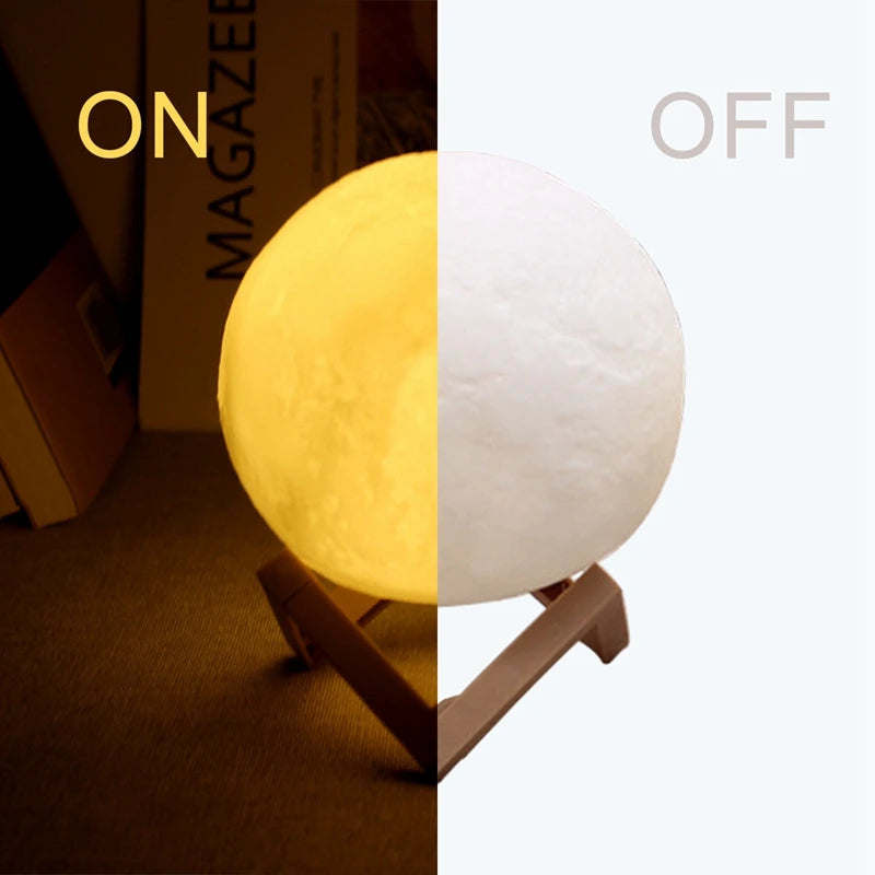 Moon Lamp – 16 Colour LED Night Light with Stand | Perfect Gift