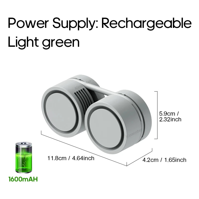 Portable Neck Fan | Foldable Rechargeable USB Bladeless Personal Cooling Fan for Sports & Travel