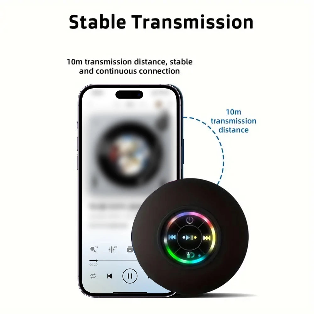 Portable Wireless Bluetooth Speaker with LED Light & IPX4 Waterproof