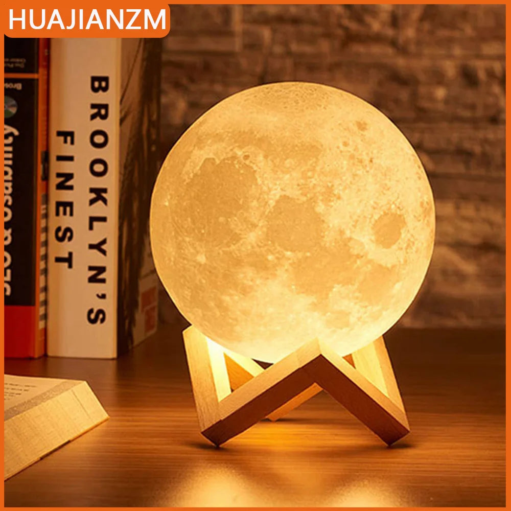 Moon Lamp – 16 Colour LED Night Light with Stand | Perfect Gift