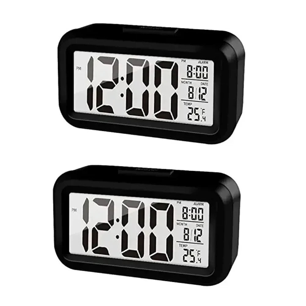 LED Digital Alarm Clock | Backlight, Snooze, Date & Temperature Display – Desktop Table Clock