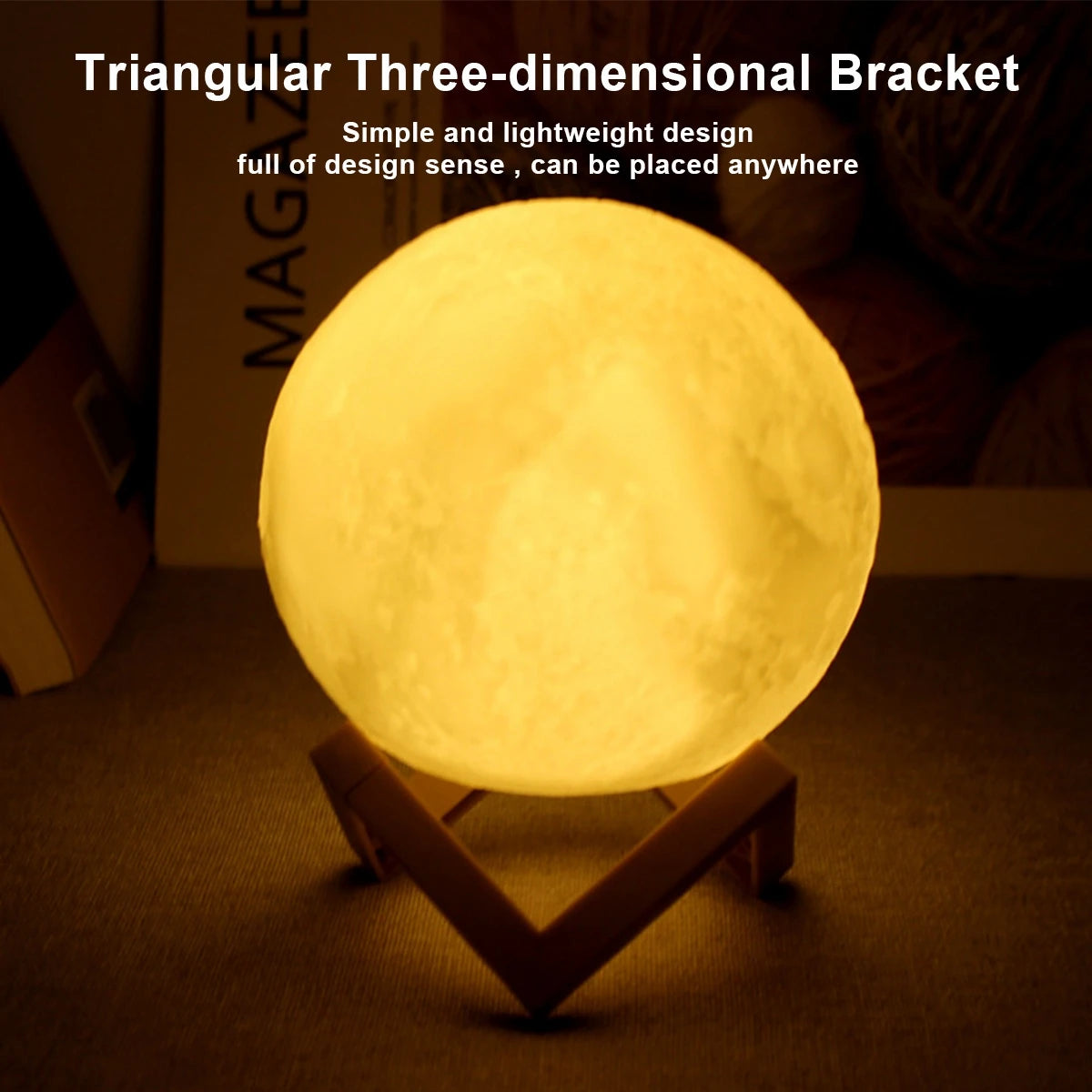 Moon Lamp – 16 Colour LED Night Light with Stand | Perfect Gift