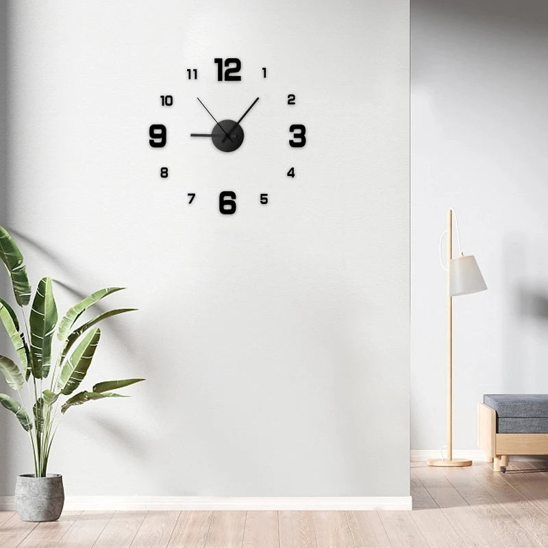 Frameless DIY Wall Clock | Silent Acrylic Home & Office Decor