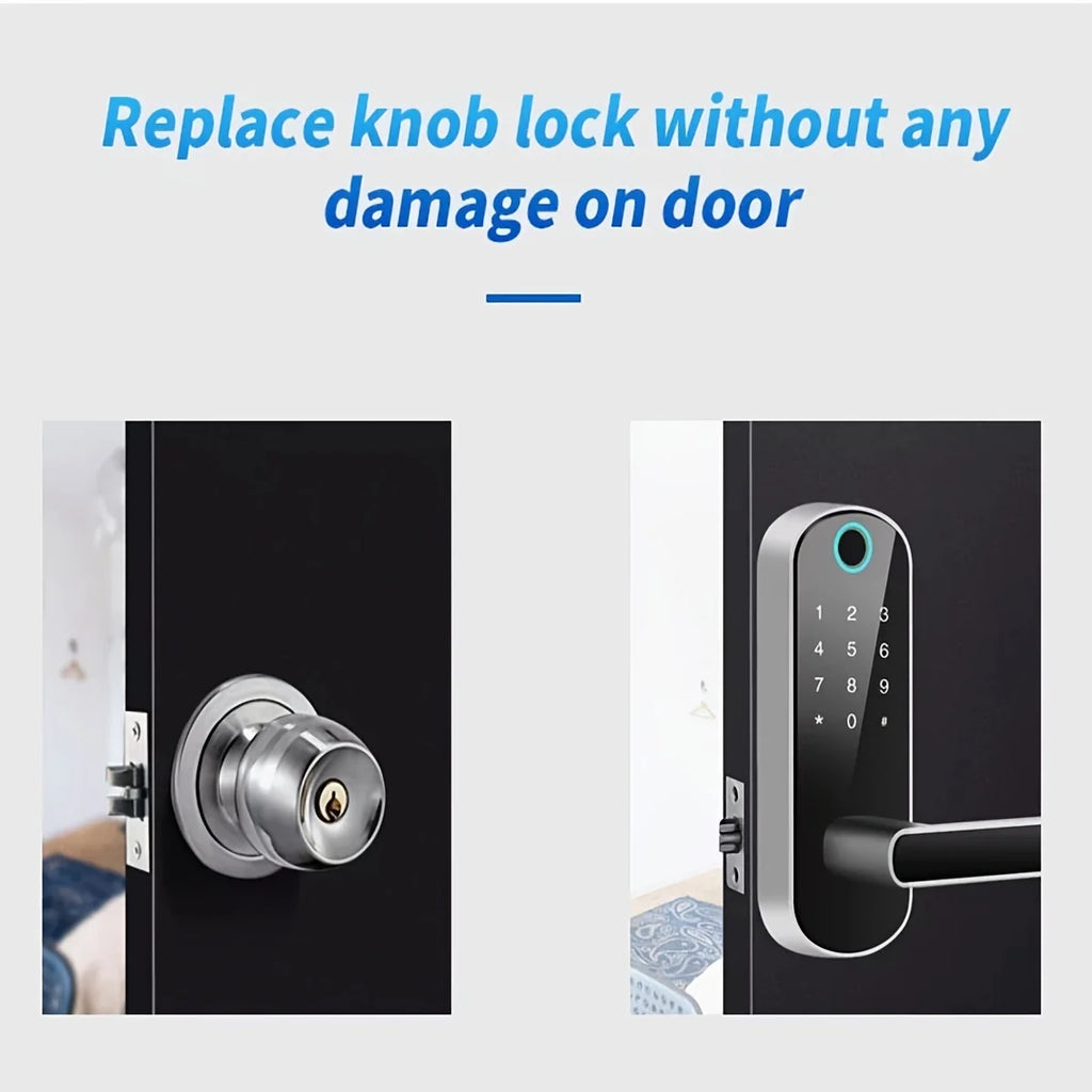 Smart Fingerprint Door Lock – WiFi, App, NFC & Touchscreen | IP67