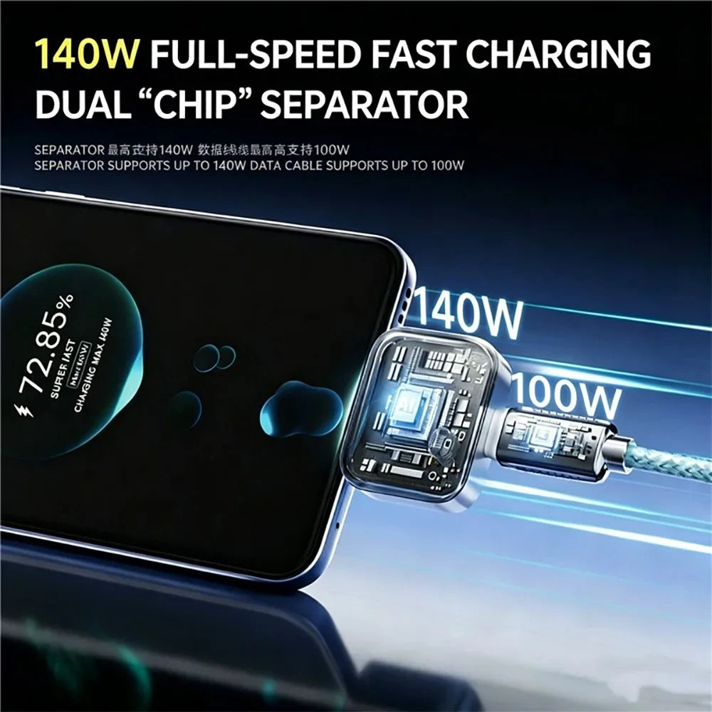 140W PD Fast Charging Adapter with Auto Power-Off Protection
