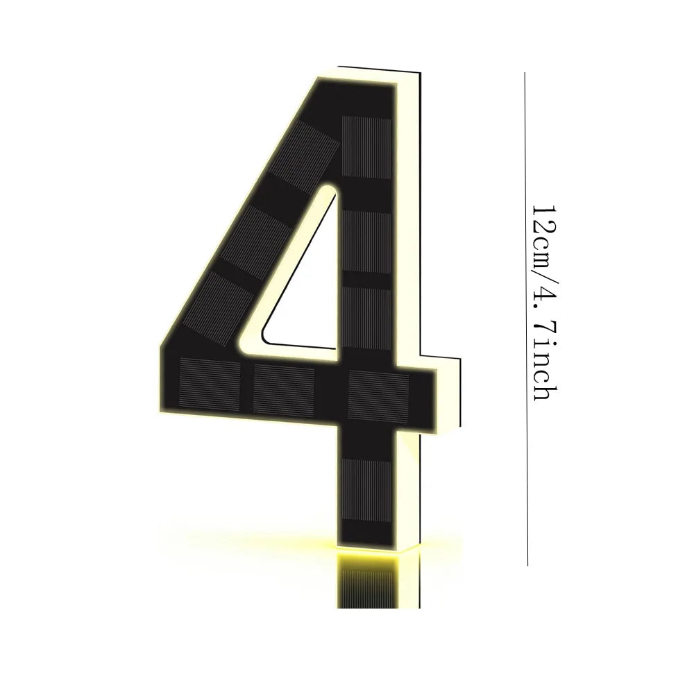 Solar Powered Outdoor House Number Light | Waterproof LED Address Sign