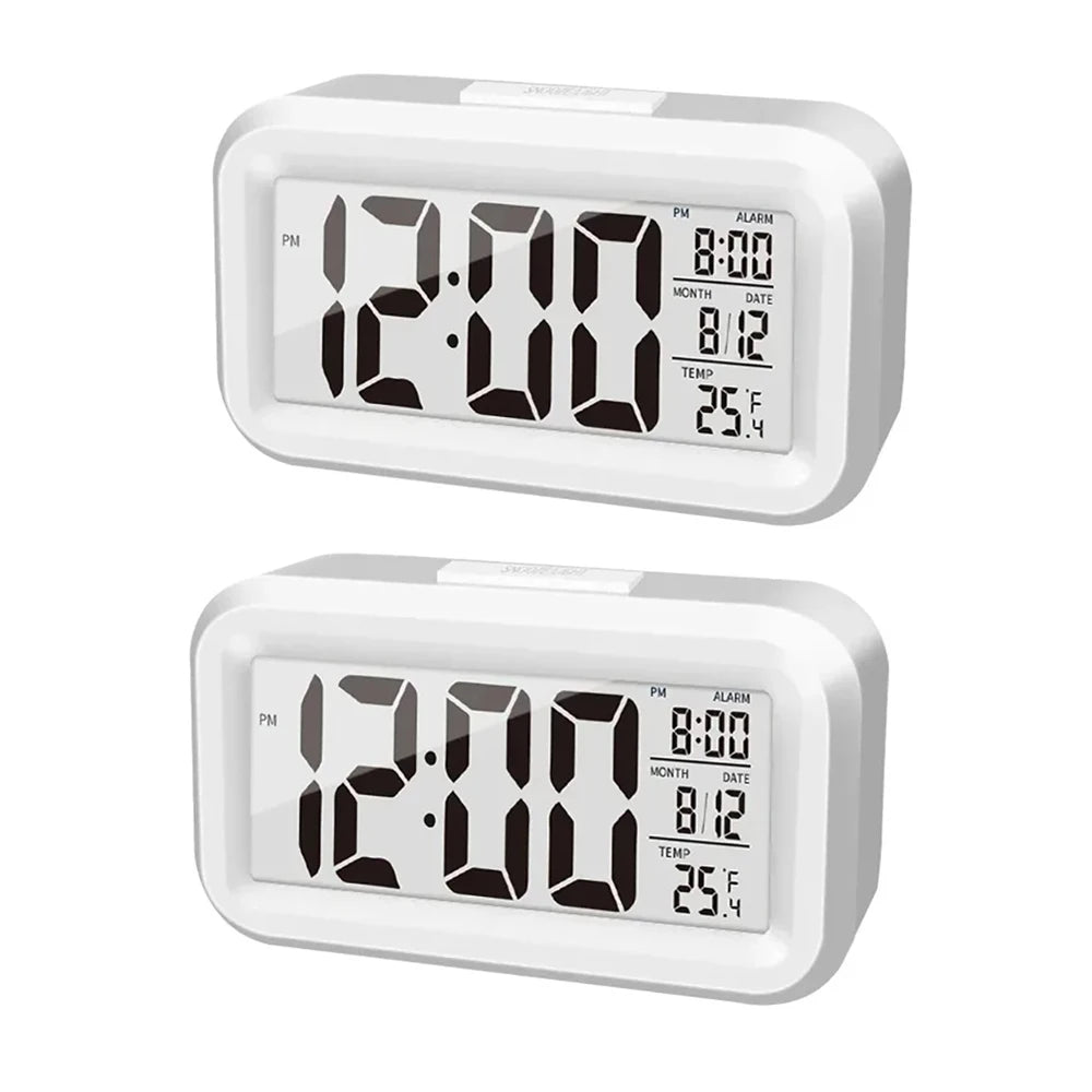 LED Digital Alarm Clock | Backlight, Snooze, Date & Temperature Display – Desktop Table Clock