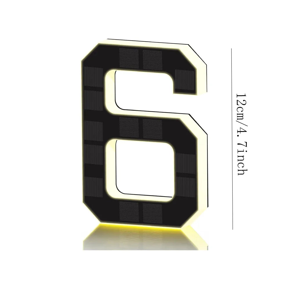 Solar Powered Outdoor House Number Light | Waterproof LED Address Sign