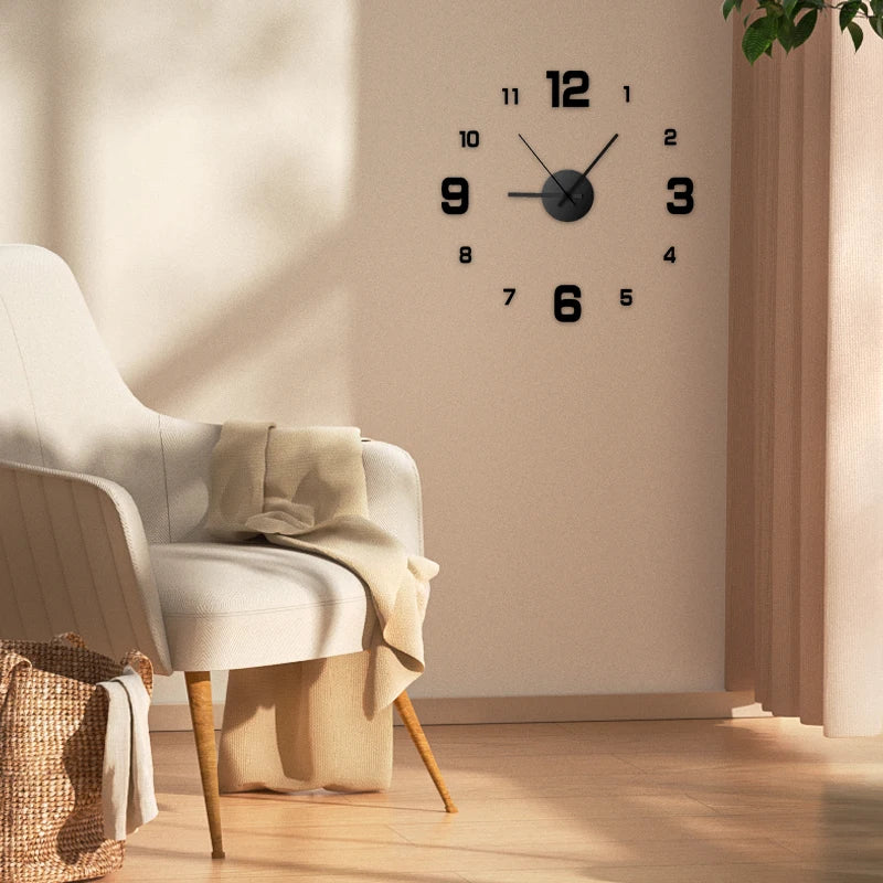 Frameless DIY Wall Clock | Silent Acrylic Home & Office Decor