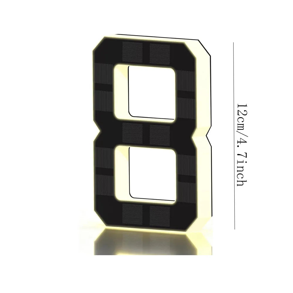 Solar Powered Outdoor House Number Light | Waterproof LED Address Sign