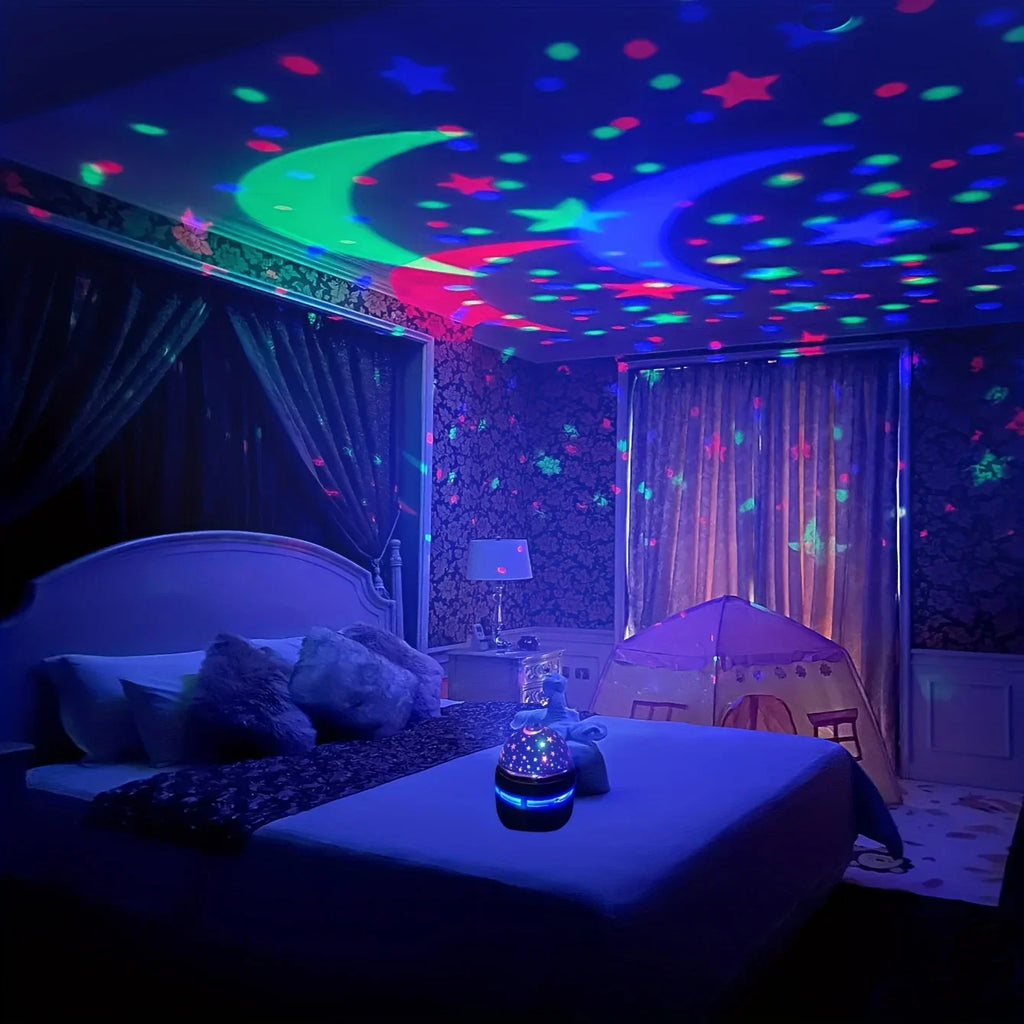 LED Starry Sky Night Light Projector | USB Magic Ball Moon & Star Room Atmosphere Lamp