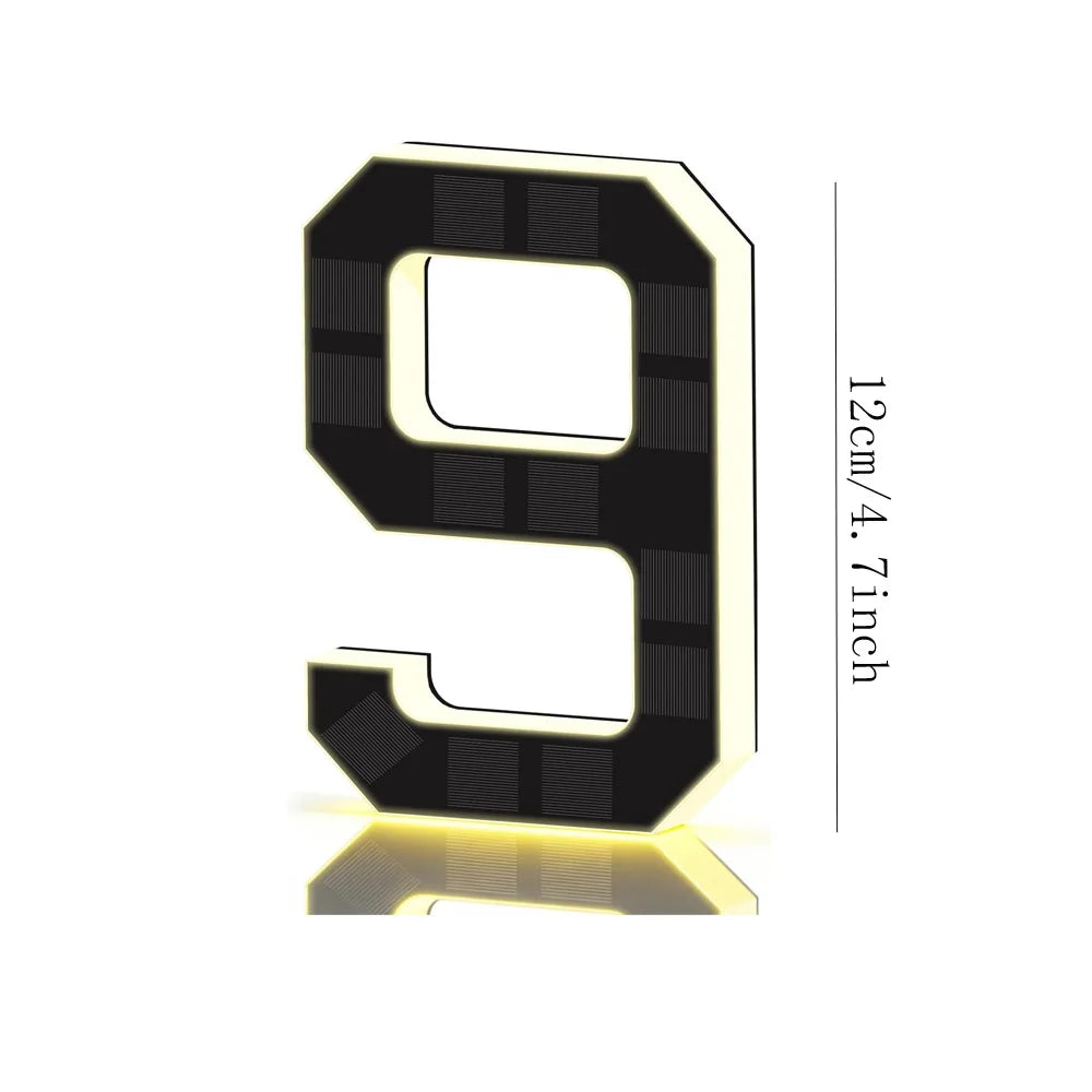 Solar Powered Outdoor House Number Light | Waterproof LED Address Sign