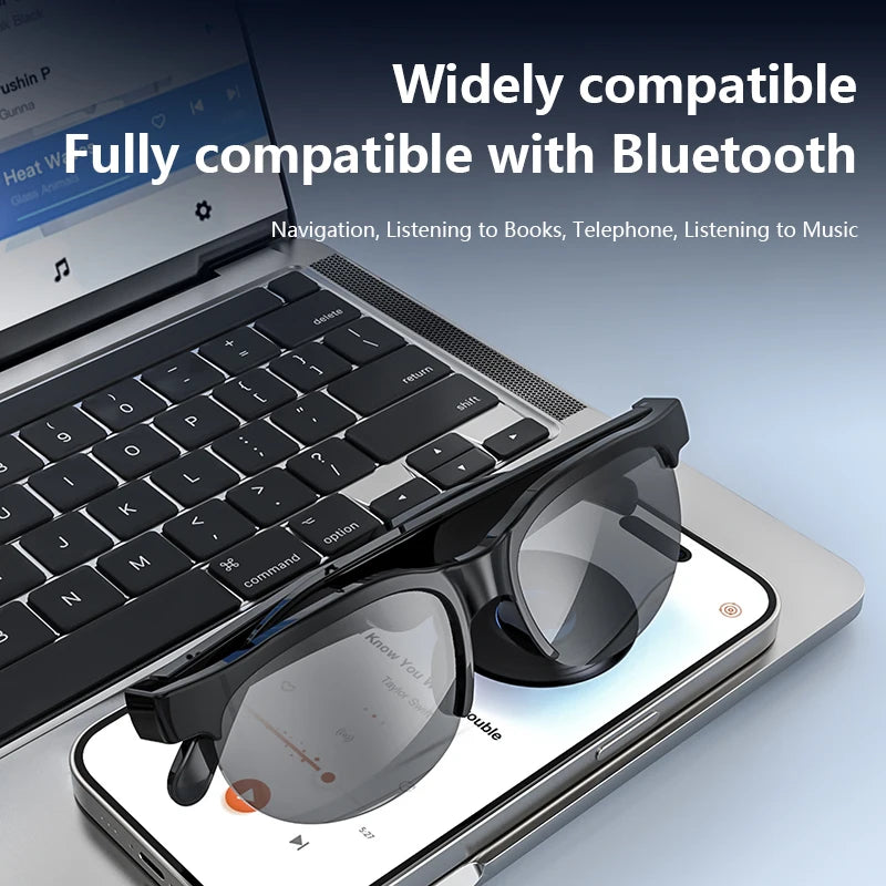 Smart AI Glasses with Bluetooth, Translation & Music Playback