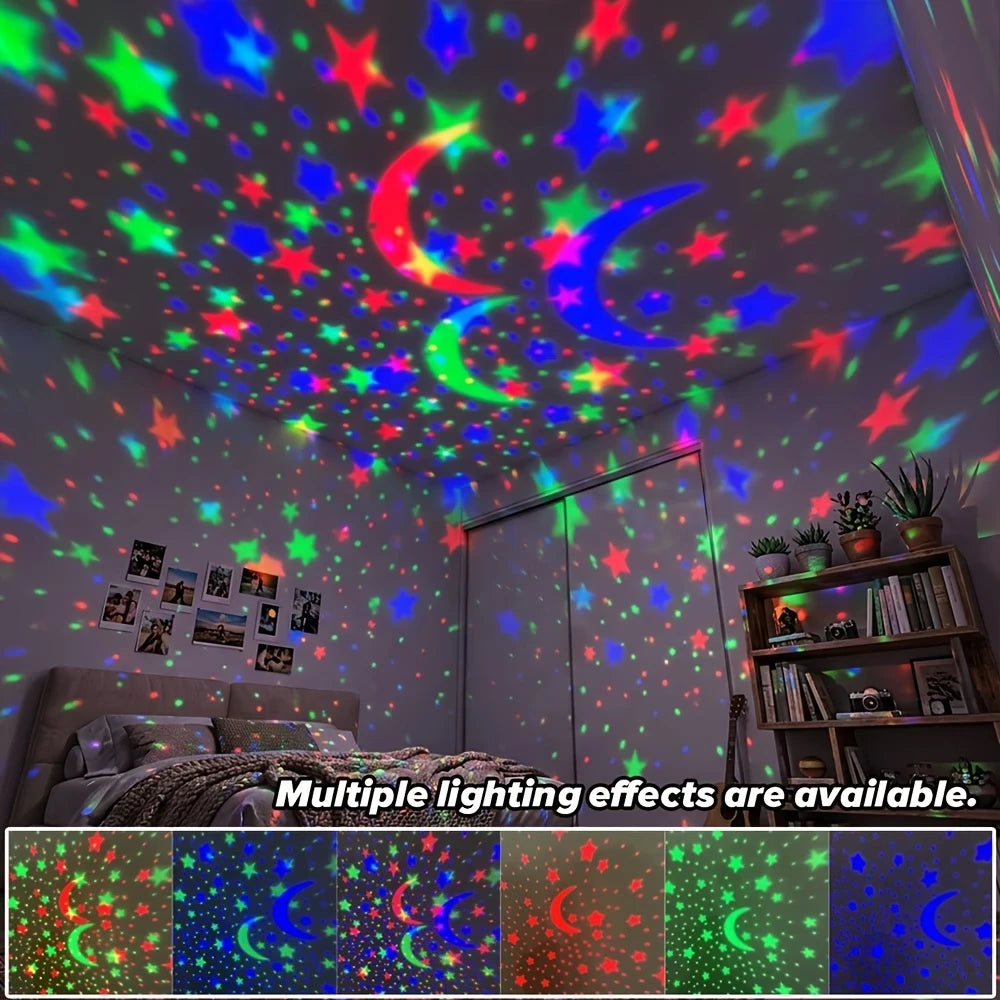 LED Starry Sky Night Light Projector | USB Magic Ball Moon & Star Room Atmosphere Lamp