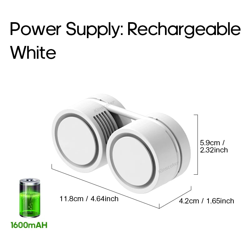 Portable Neck Fan | Foldable Rechargeable USB Bladeless Personal Cooling Fan for Sports & Travel