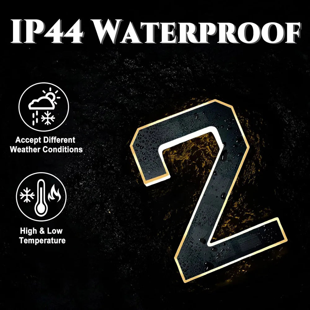 Solar Powered Outdoor House Number Light | Waterproof LED Address Sign