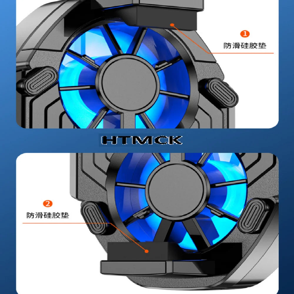 Dual Fan Mobile Phone Cooler | Wireless RGB Gaming Clip-On Heat Dissipator