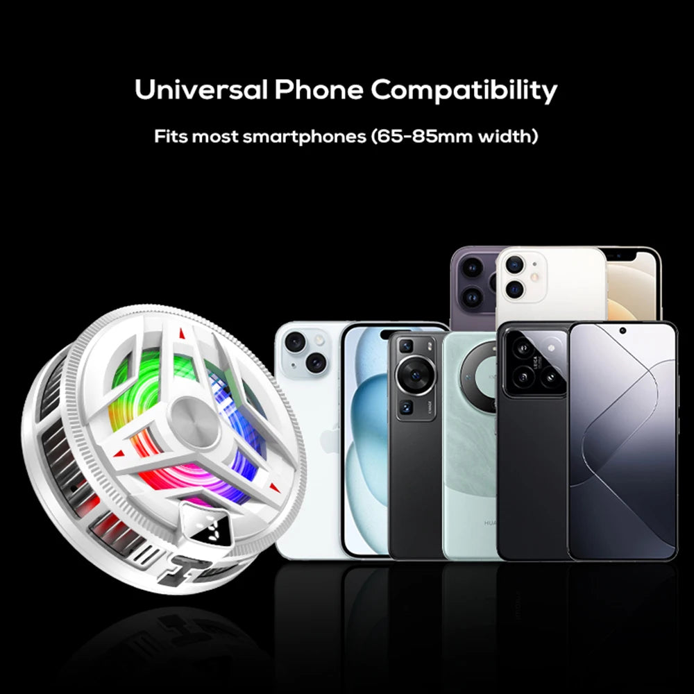 Magnetic Semiconductor Phone Cooler with RGB Lights | Clip-On Gaming Cooling Device
