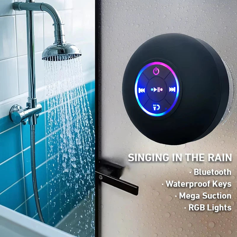 Portable Wireless Bluetooth Speaker with LED Light & IPX4 Waterproof