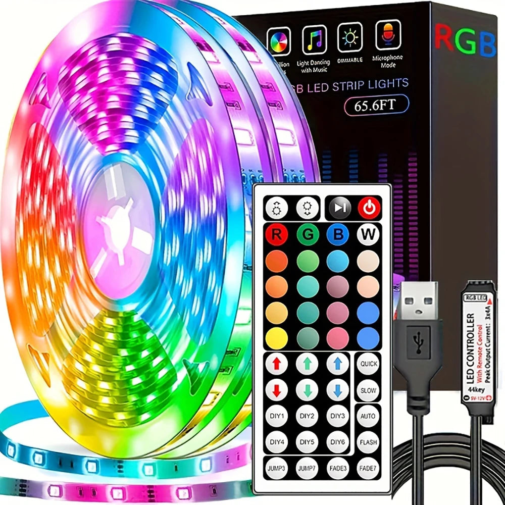 RGB LED Strip Lights with Remote | 1m-20m Colour Changing Tape for Bedroom, TV & Party