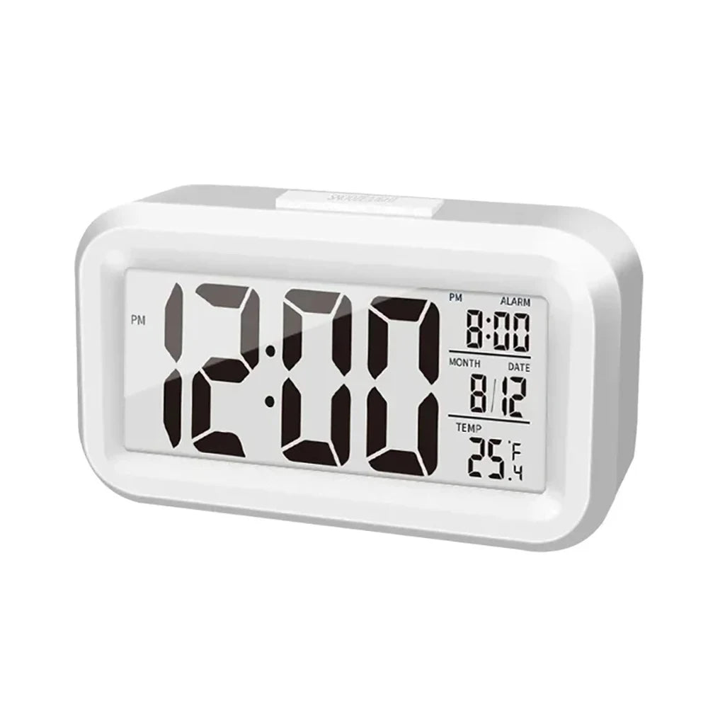 LED Digital Alarm Clock | Backlight, Snooze, Date & Temperature Display – Desktop Table Clock