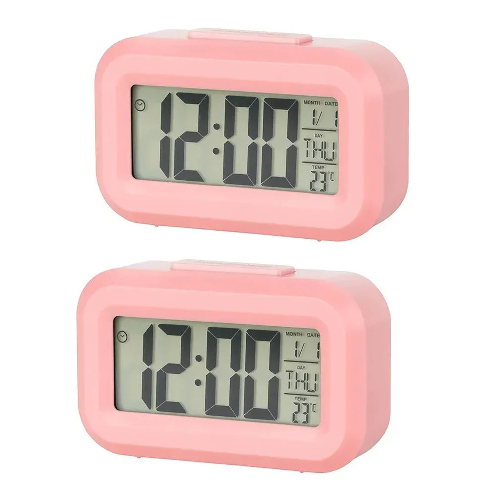 LED Digital Alarm Clock | Backlight, Snooze, Date & Temperature Display – Desktop Table Clock