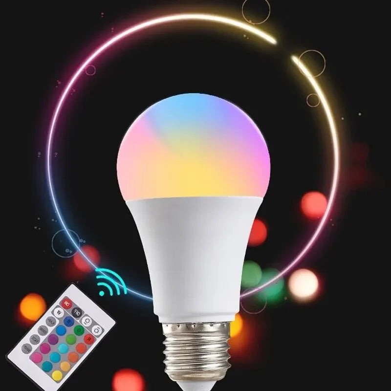 16 Colour RGB Smart LED Bulb E27 – Dimmable with Remote Control