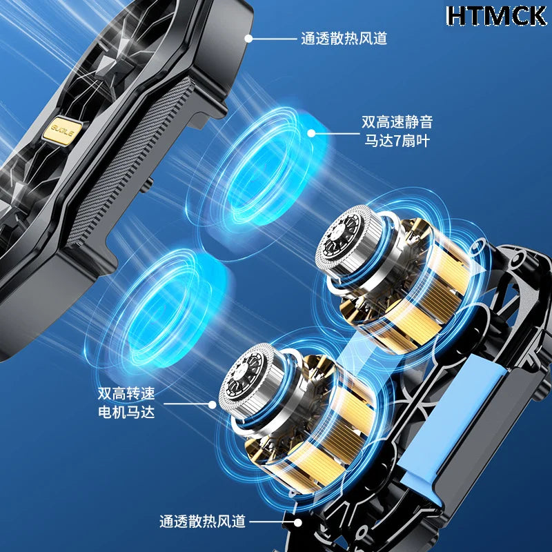 Dual Fan Mobile Phone Cooler | Wireless RGB Gaming Clip-On Heat Dissipator