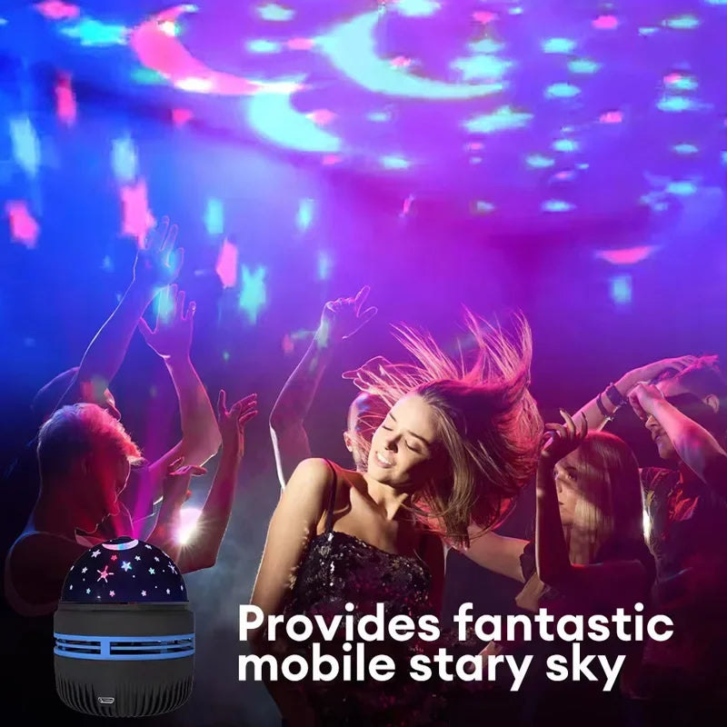 LED Starry Sky Night Light Projector | USB Magic Ball Moon & Star Room Atmosphere Lamp