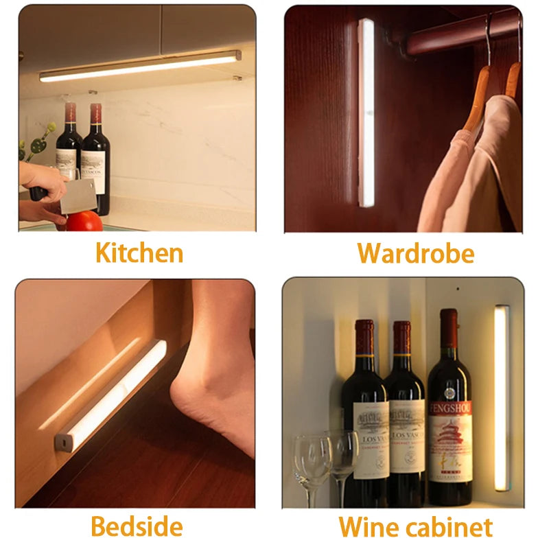 Wireless Motion Sensor LED Night Light USB-C Rechargeable