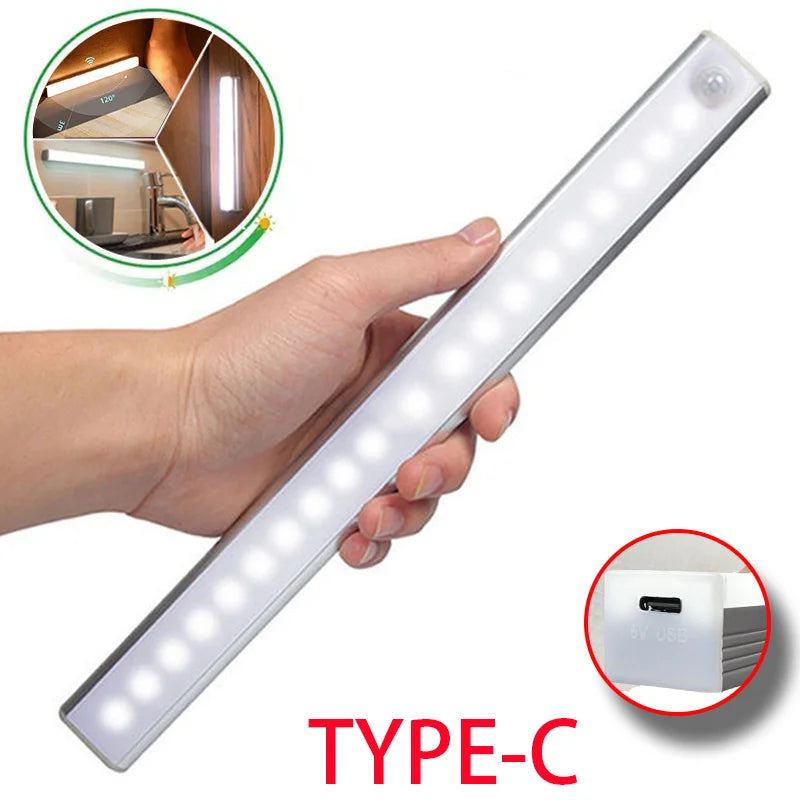 Wireless Motion Sensor LED Night Light USB-C Rechargeable