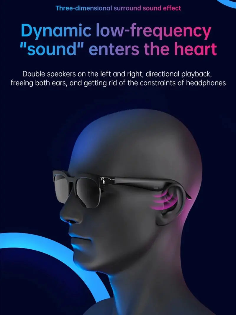 Smart AI Glasses with Bluetooth, Translation & Music Playback