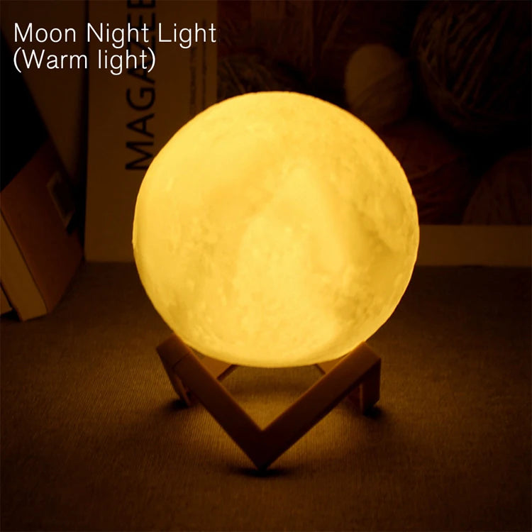 Moon Lamp – 16 Colour LED Night Light with Stand | Perfect Gift