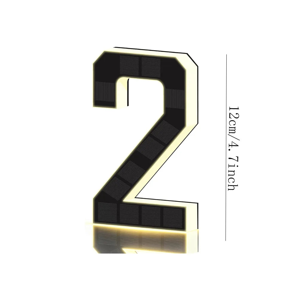 Solar Powered Outdoor House Number Light | Waterproof LED Address Sign