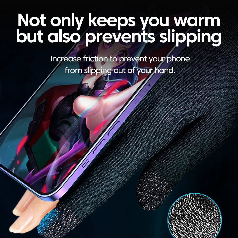 Mobile Gaming Gloves | Non-Scratch Sweat-Proof Touch Screen Finger & Full Hand Gloves