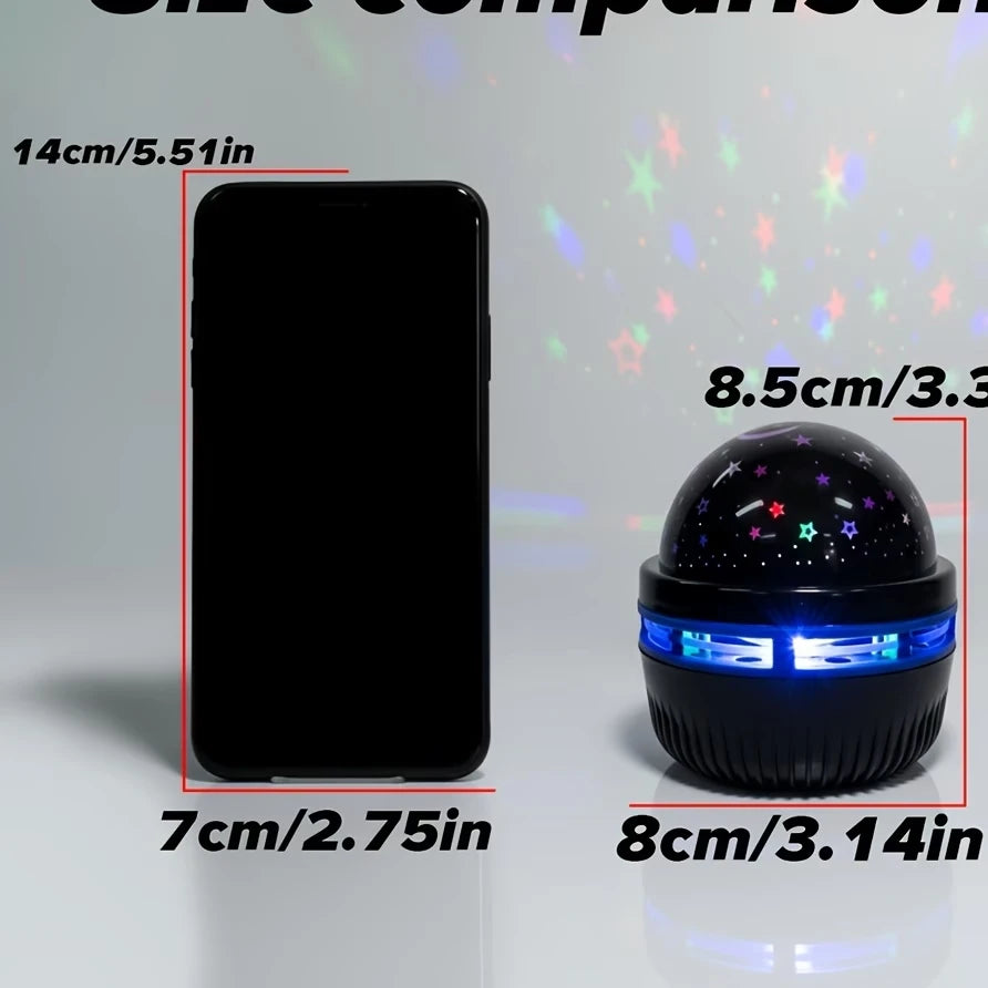 LED Starry Sky Night Light Projector | USB Magic Ball Moon & Star Room Atmosphere Lamp