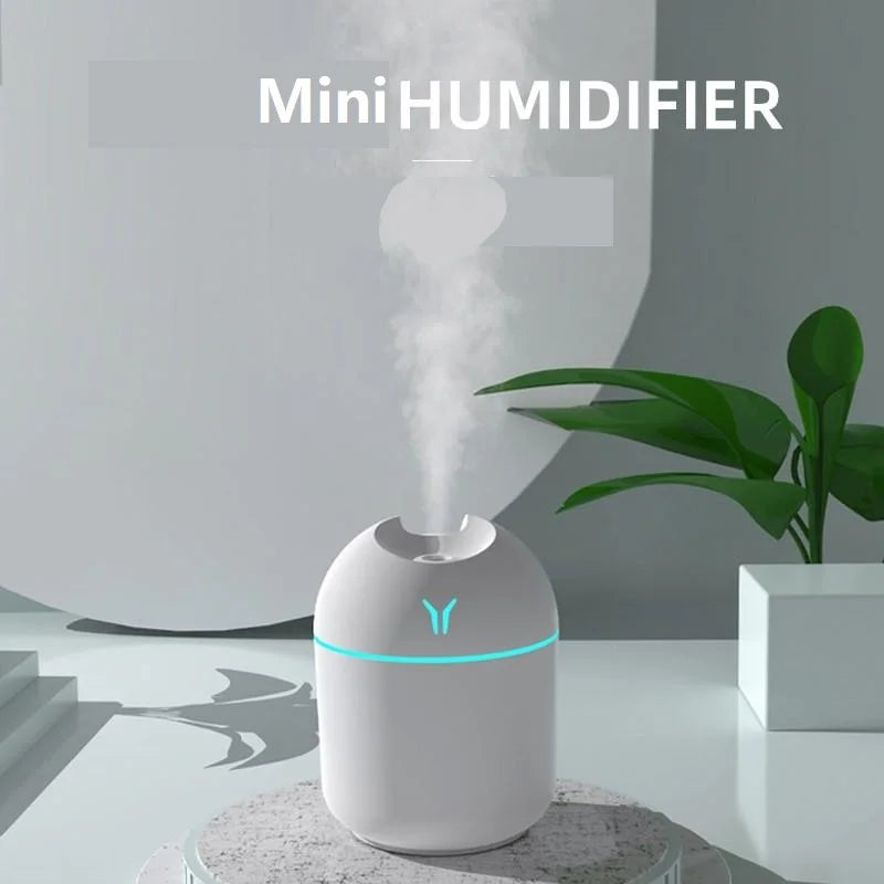 250ml USB Mini Air Humidifier with LED Colour Lamp | Aroma Diffuser for Home, Car & Office